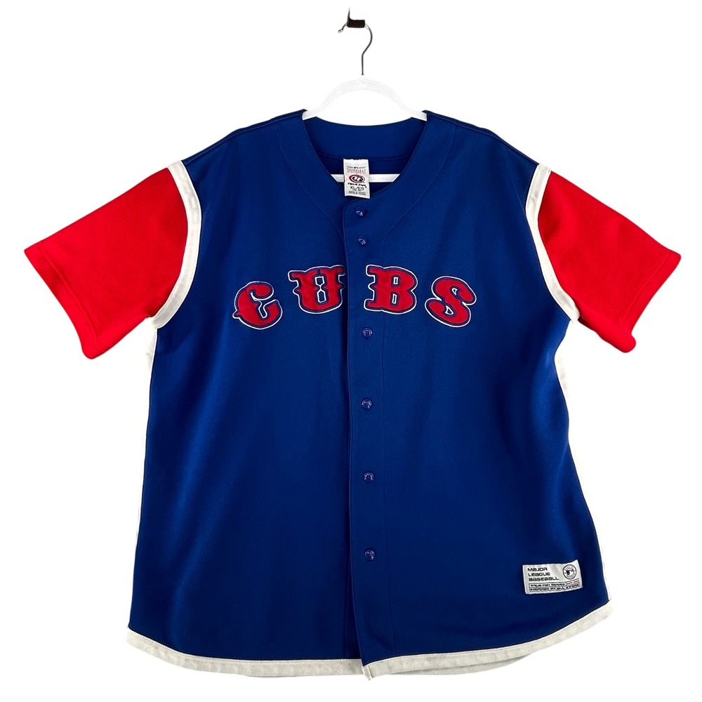 Vintage True Fan Chicago Cubs Baseball Jersey‎ Mens X-Large Blue Red White MLB